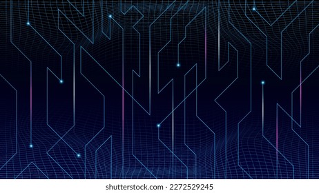 fondo tecnológico con efecto de luz azul y rosa, adecuado para fondos, banners, carteles, presentaciones y más