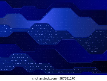 Technology background with blue stripes. Abstract vector Illustration
