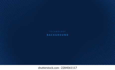 Technology background with blue waves. Editable stroke