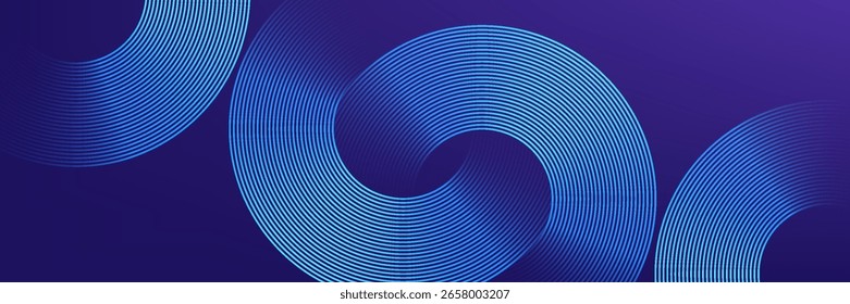 Fondo de Tecnología con círculos azul brillante y púrpura para el futuro digital.