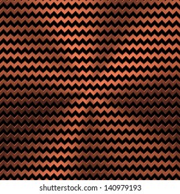 Technology background with bronze metal texture (chrome, silver, steel, iron, copper) and seamless perforated zigzag pattern for user interfaces (UI), applications (apps) and business presentations.