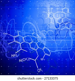 technology background: chemical formulas