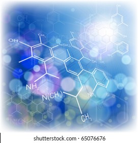 technology background: chemical formulas