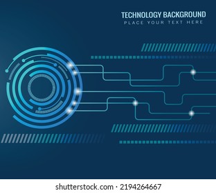 technology background circles and circuit boarding connecting lines
