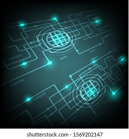 Technology background of circuit board internet network vector illustration