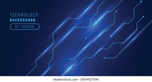technology background with circuit lines diagram design