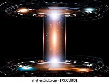 Technology background, color and waves of the future