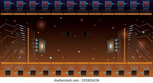 Technology background, color and waves of the future