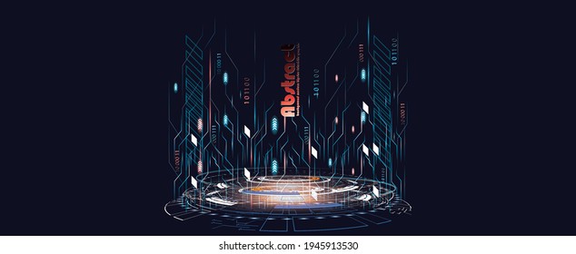 Technology background, color and waves of the future