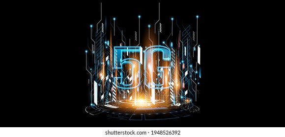 Technology background, color and waves of the future