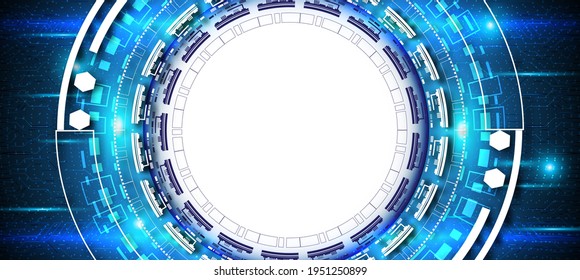 Technology background, color and waves of the future line and text.