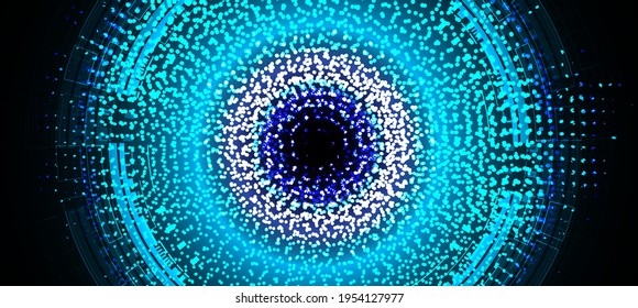 Technology background, color and waves of the future line and text.