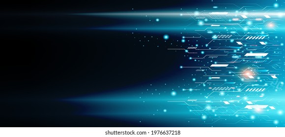 Technology background, color and waves of the future line and text. - Shutterstock ID 1976637218