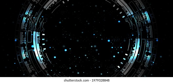 Technology background, color and waves of the future line and text.