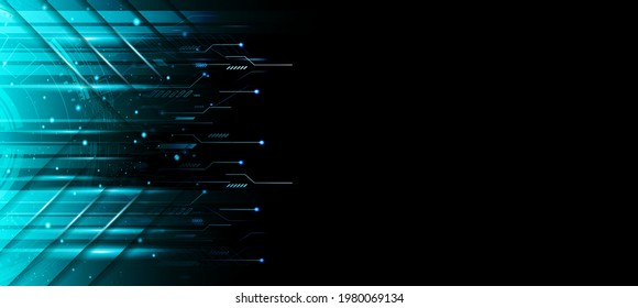 Technology background, color and waves of the future line and text.