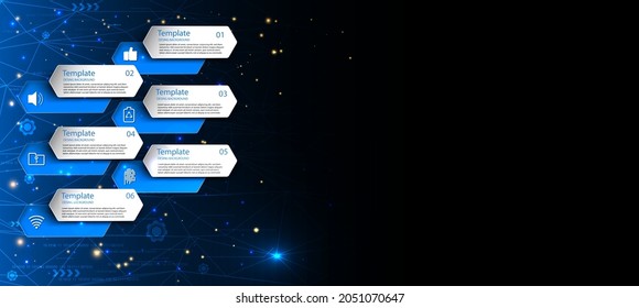 Technology background, color and waves of the future line and text.