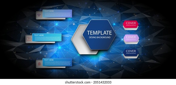 Technology background, color and waves of the future line and text.