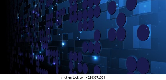 Technology background, color and waves of the future line and text.