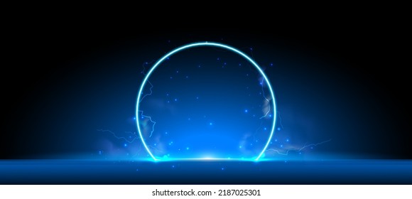 Technology background, color and waves of the future line and text.