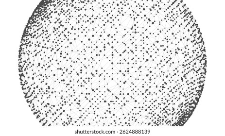 Technology background with copy space. Plexus shape. Dots connected by lines. Abstract sphere. Minimalist mesh. Abstract polygonal shape.