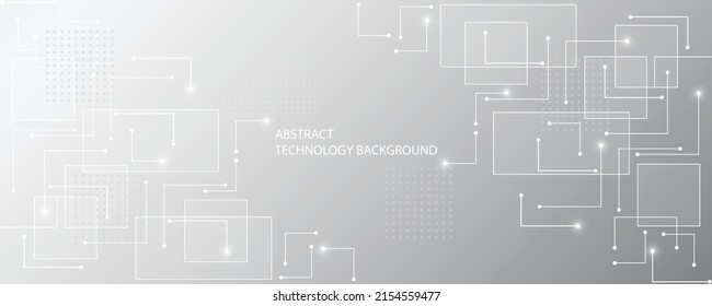 Technology background, creative hi-tech geometric pattern, gray and white overall composition