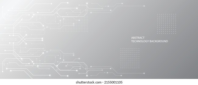 Technology background, creative hi-tech geometric pattern, gray and white overall composition