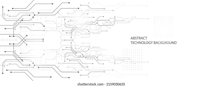 Technology background, creative hi-tech geometric pattern, gray and white overall composition