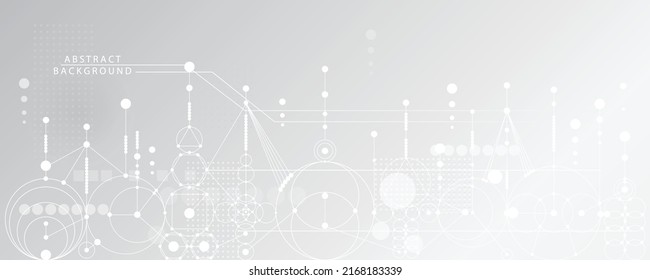 Technology background, creative hi-tech geometric pattern, gray and white overall composition