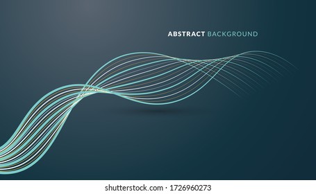 Technology Background with Curved Lines. Wavy Background Suitable for Wallpaper, Backdrop, Presentation Page, Card Design, or Banner