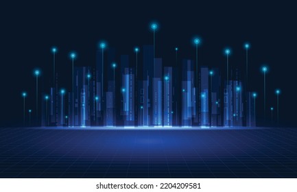 Technology background with dark blue.