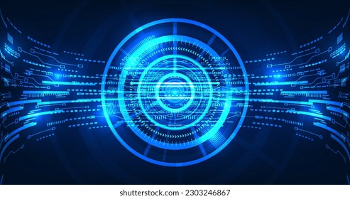 Technology background data Shows the transmission of large amounts of data through an efficient network system to send data to the receiver anytime and quickly. Technology that people widely use
