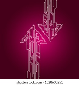 Technology background design. Circuit board, virtual cyberspace.