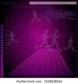 Technology background design. Circuit board, virtual cyberspace.