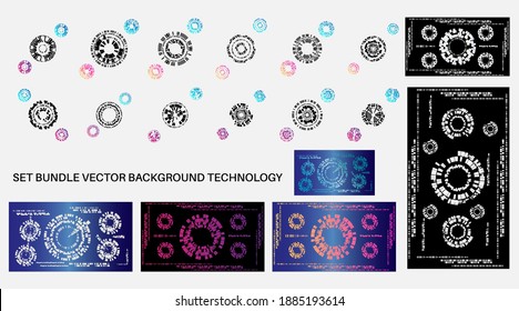 Technology background design collection with circular lines. vector illustration design