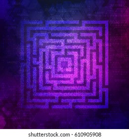 Technology Background Design with square maze. Business concept. Vector illustration.