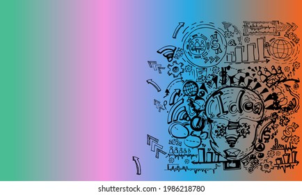 Technology background design. Website landing page. Template for apps. Economic growth finance concept. Vector illustration.