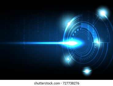 Technology background, digital number and abstract futuristic circle with glowing light