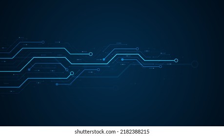 Technology background. Electronic circuit boards. Abstract arrow direction.