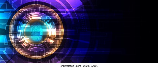 technology background fingerprint scanning concept communication network