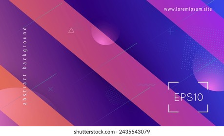 Technology Background. Flat Abstract Art. Purple Techno Frame. Vector Layout. Curve Gradient Composition. Corporate Ux. Dark Landing Page. Blue Technology Background
