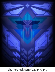 
Technology background in the form of a dragonfly face