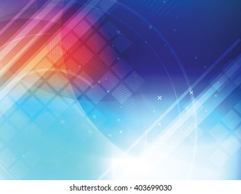 Technology background futuristic abstract blue and digital bright lights, design of vector illustration.