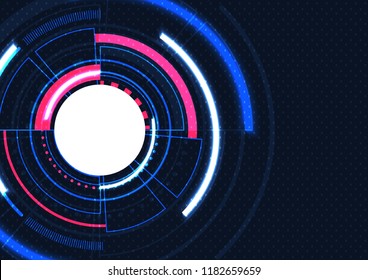 Technology background, Futuristic circuit board in circle shape
