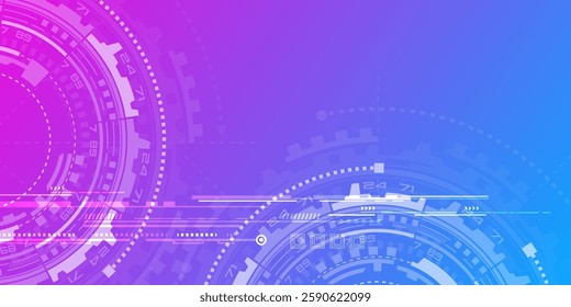 Technology background. Futuristic digital hi-technology banner. Engineering industry. Vector illustration.