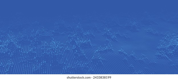 Technology background . Futuristic point wave. Abstract digital wave of particles. Dark background. Connection structure. 3d vector illustration.