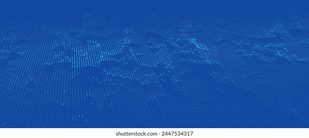 Tecnología de fondo . Onda de punto futurista. Abstractas onda digital de partículas. Estructura de conexión. Ilustración vectorial 3d.