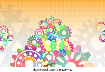 technology background with gear symbols patten network internet of things Ep.11. Used to decorate messages, flyers, billboards or other events.
