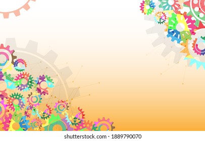 technology background with gear symbols patten network internet of things Ep.12.Used to decorate on advertisements, messages, boards, logos or other projects.