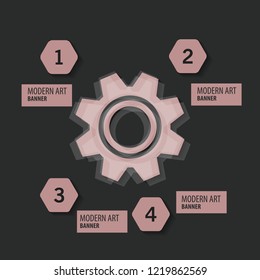 Technology background with gear wheel, cover template. Vector background.