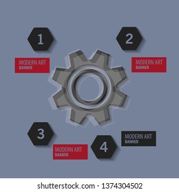 Technology background with gear wheel, cover template. Vector background.